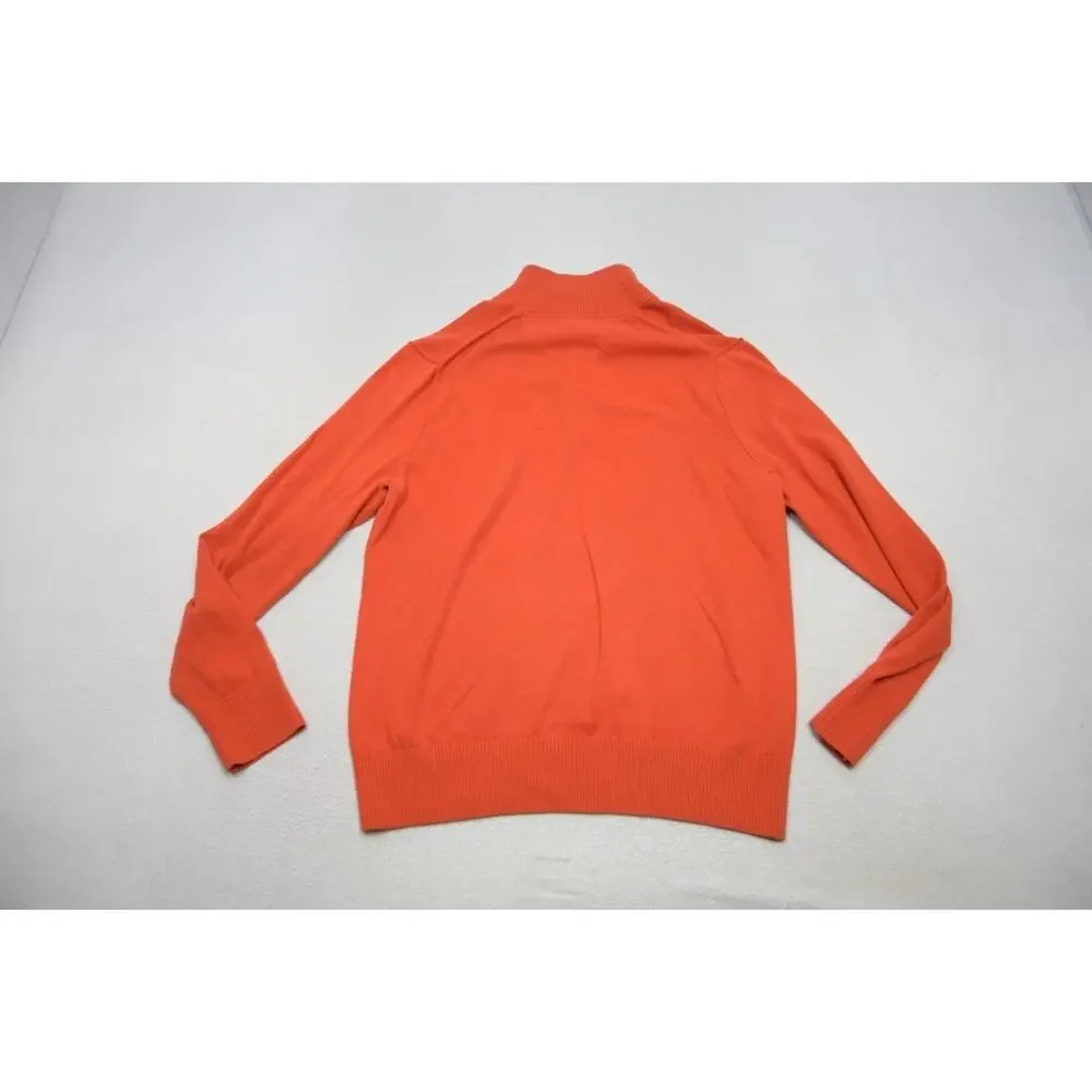 Banana Republic Orange Button Neck Sweater Cotton‎ Cashmere Mens Size Large